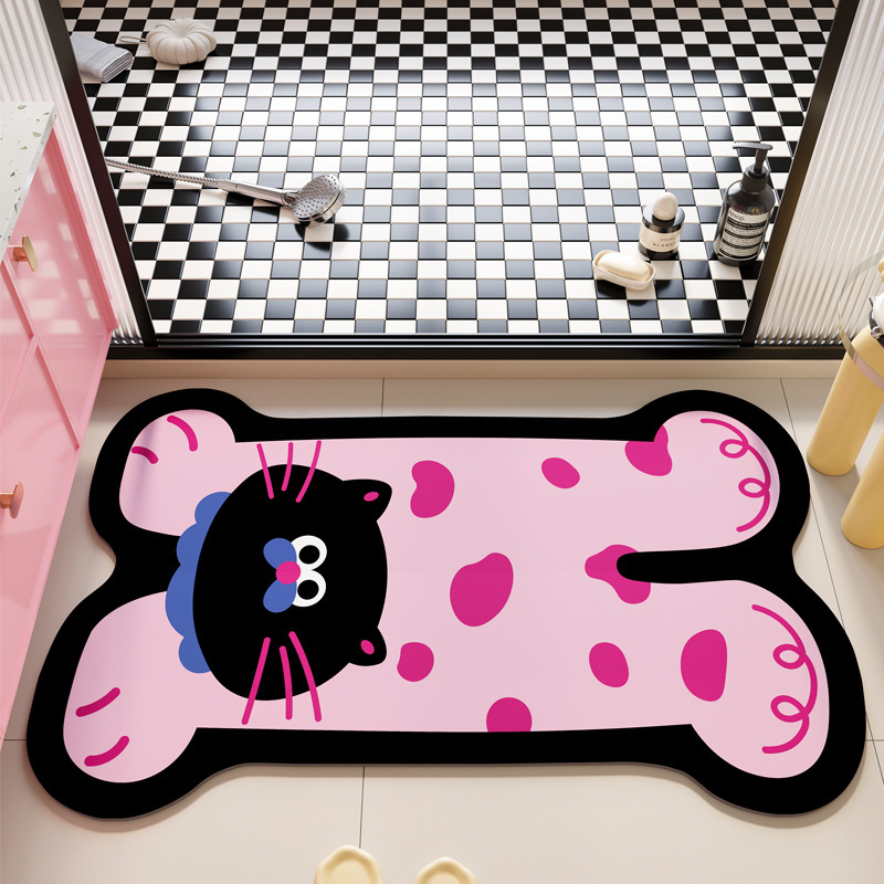 Toilet bathroom floor mats can be cut diatom mud water-absorbent household floor non-slip mats toilet door mats