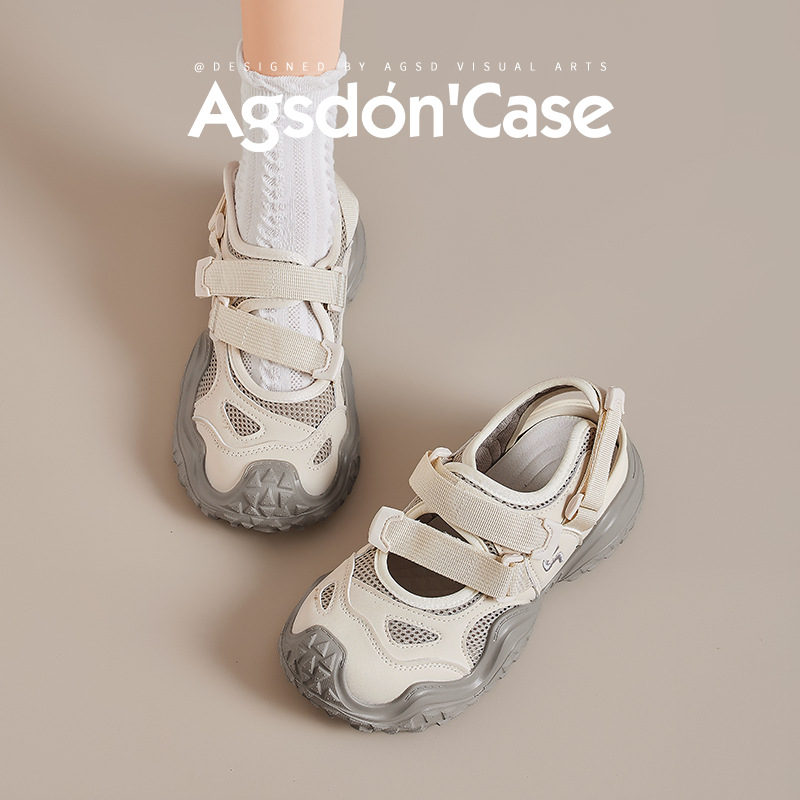 Augushiden sports sandals women's 2026 new spring thick-soled hollow river tracing shoes outdoor hiking and mountaineering shoes trend