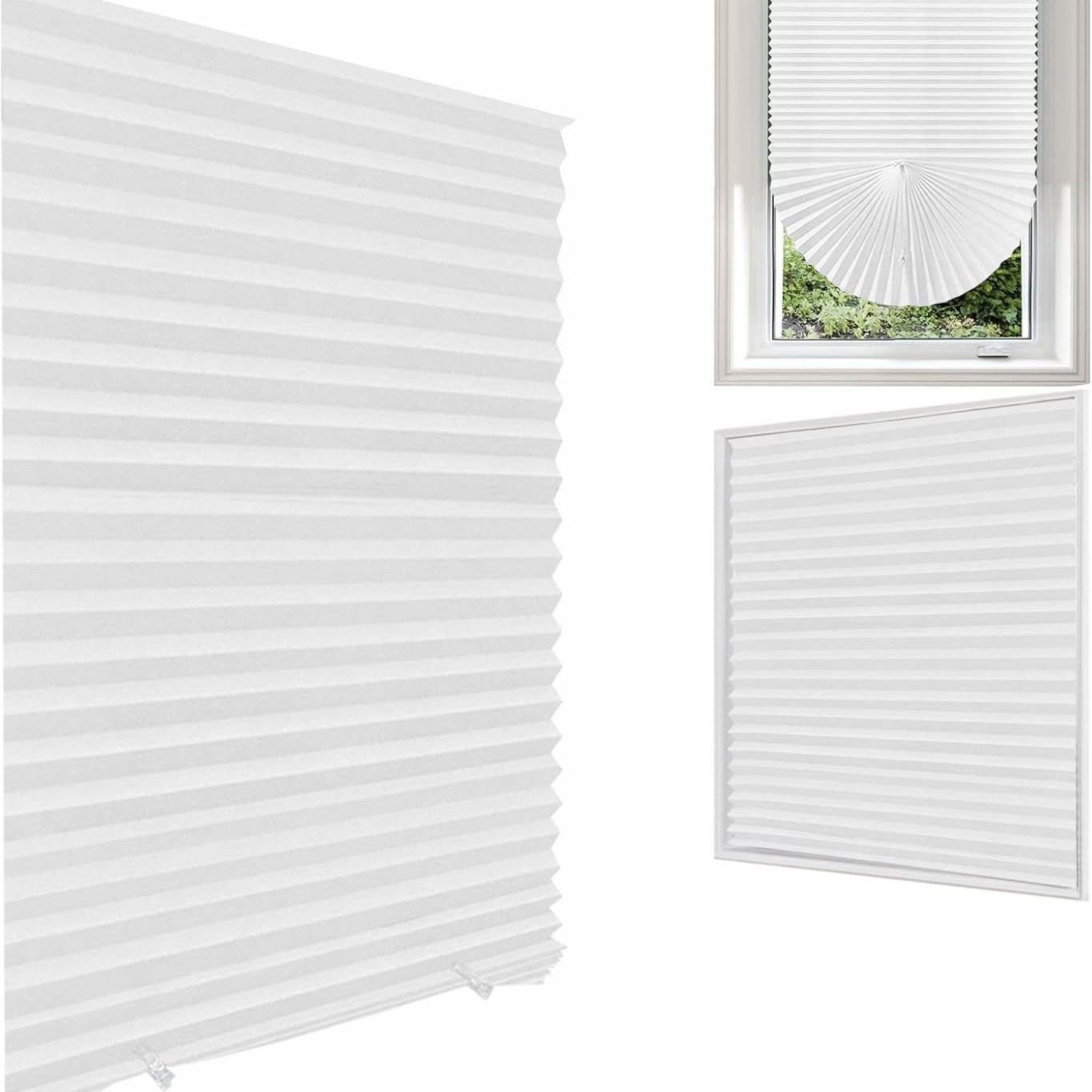 Pleated Curtains Blackout Paper Pleated Blinds No Drilling No Tools Indoor Cordless Curtains Home Curtains