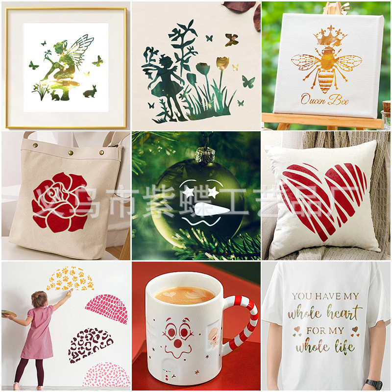 Customized painting template pet holiday spray decoration template diy drawing board plastic personalized art wall hollow board 5