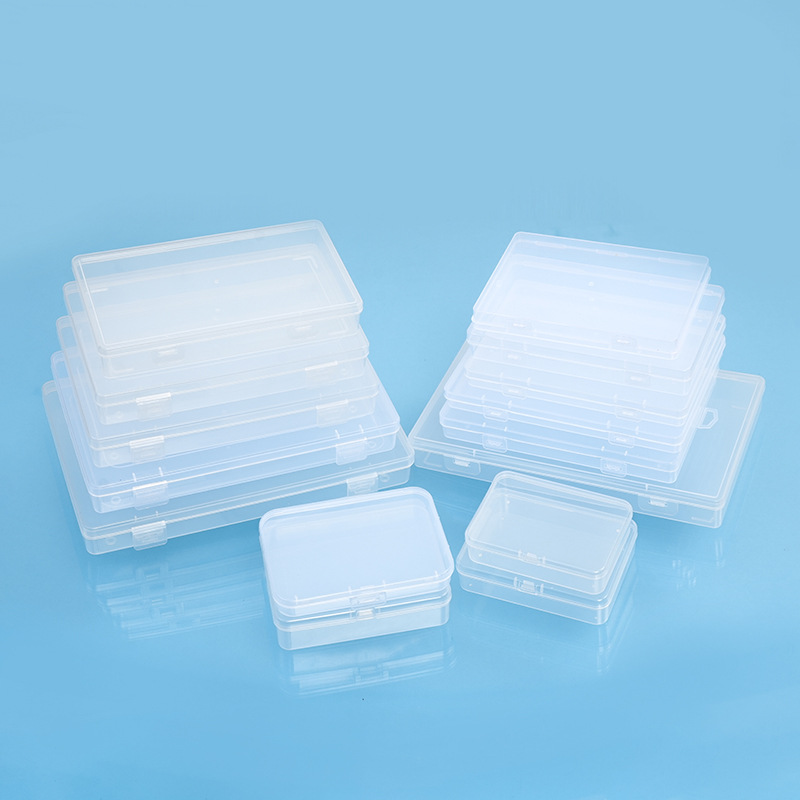 Transparent pp box rectangular parts tool storage box fishing gear jewelry packaging box card business card sorting plastic box 2