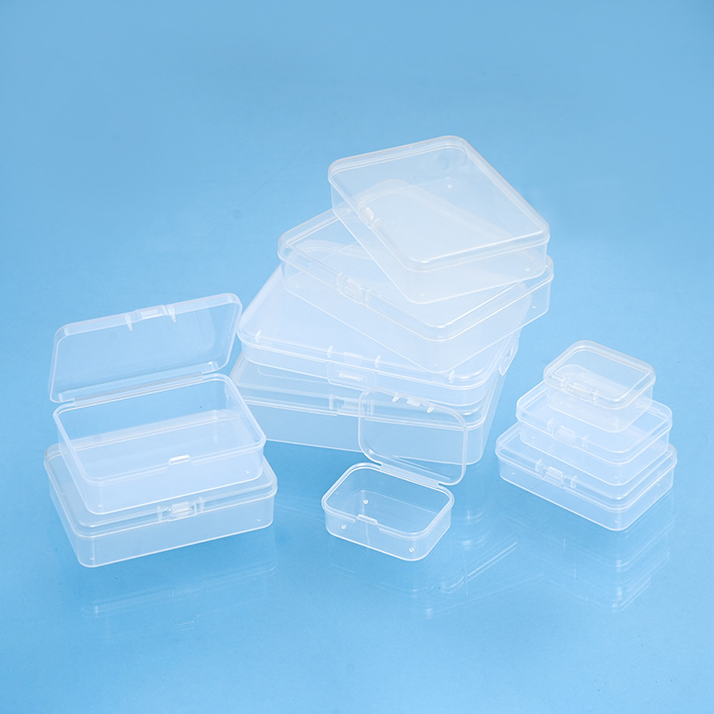 Transparent pp box rectangular parts tool storage box fishing gear jewelry packaging box card business card sorting plastic box 3