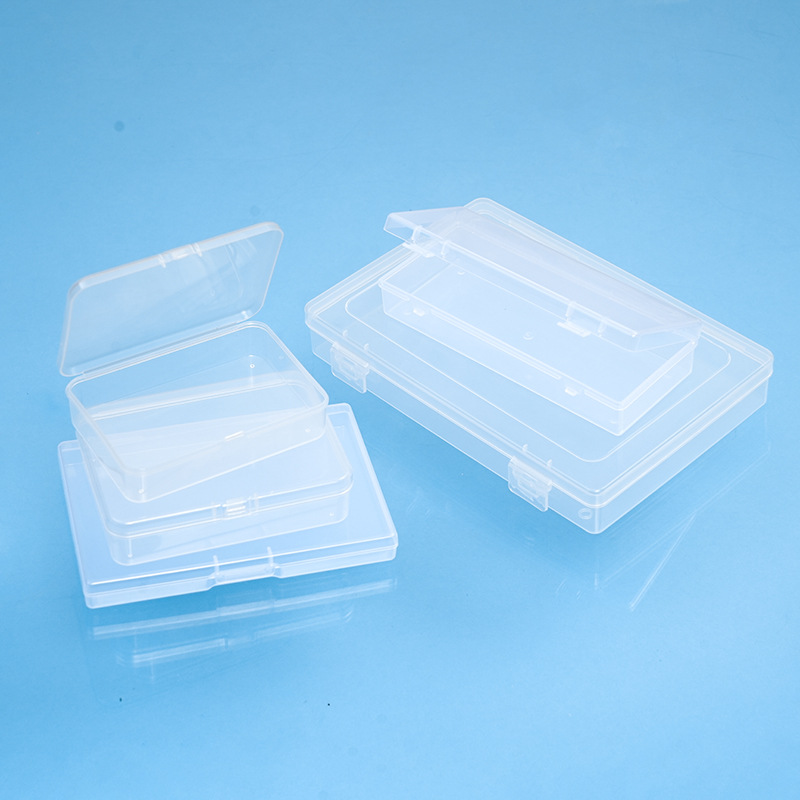 Transparent pp box rectangular parts tool storage box fishing gear jewelry packaging box card business card sorting plastic box 4