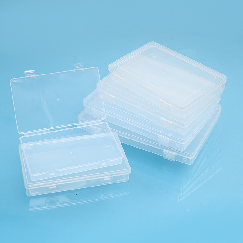 Transparent pp box rectangular parts tool storage box fishing gear jewelry packaging box card business card sorting plastic box 5