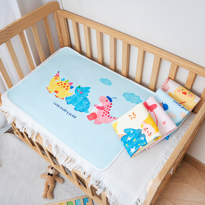 Baby diaper pad waterproof and machine washable diaper changing pad baby rocking blue stroller urine barrier cartoon pattern