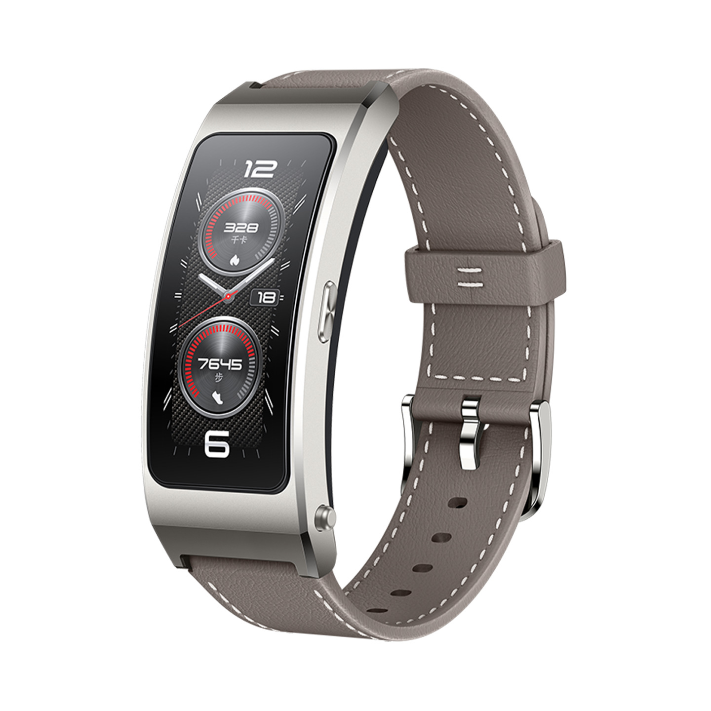 Suitable for Huawei bracelet B7 strap smart sports wristband sky gray leather strap B6 mocha brown sports style