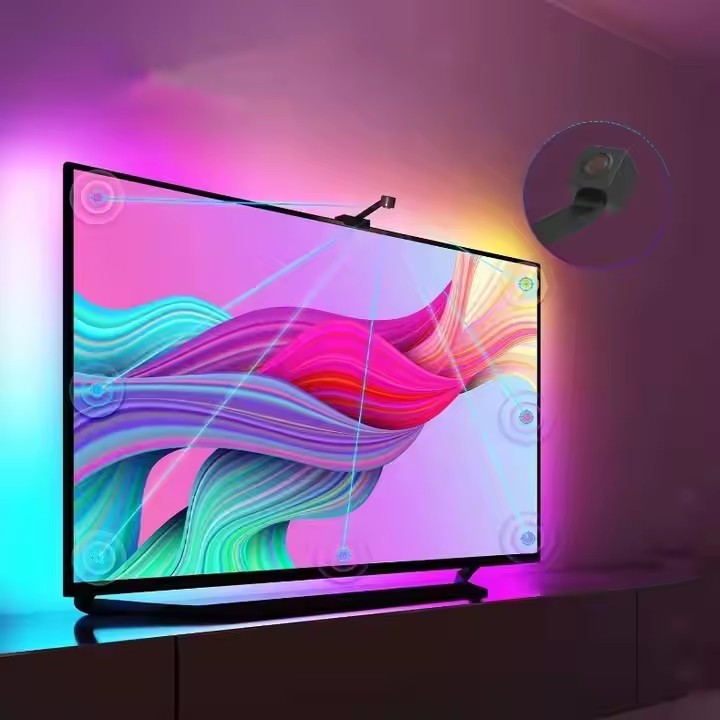 TV background same-screen light strip with smart Bluetooth phantom RGB display TV synchronization with screen atmosphere music light strip