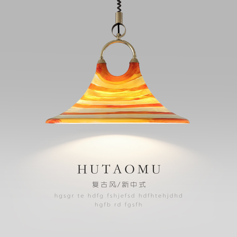 Zhongshan lamps and horns restaurant chandelier French art dining table bar creative personality art retro medieval chandelier