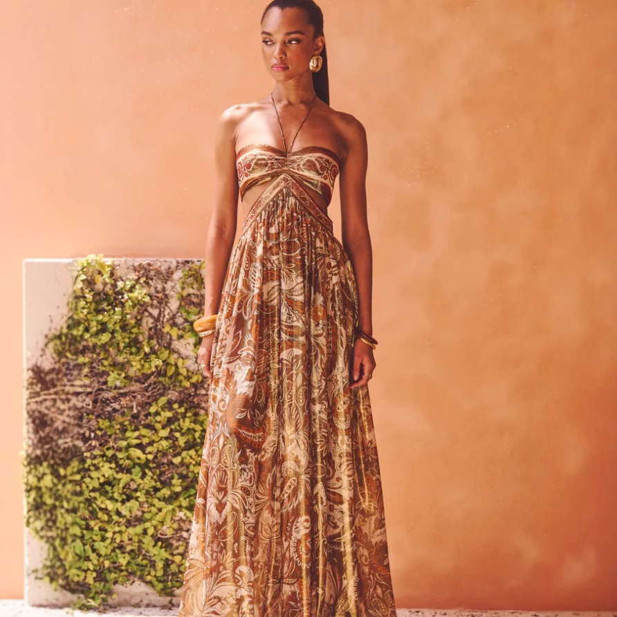 European and American cross-border independent station 2026 summer new dress long dress suspender backless sexy banquet halter dress