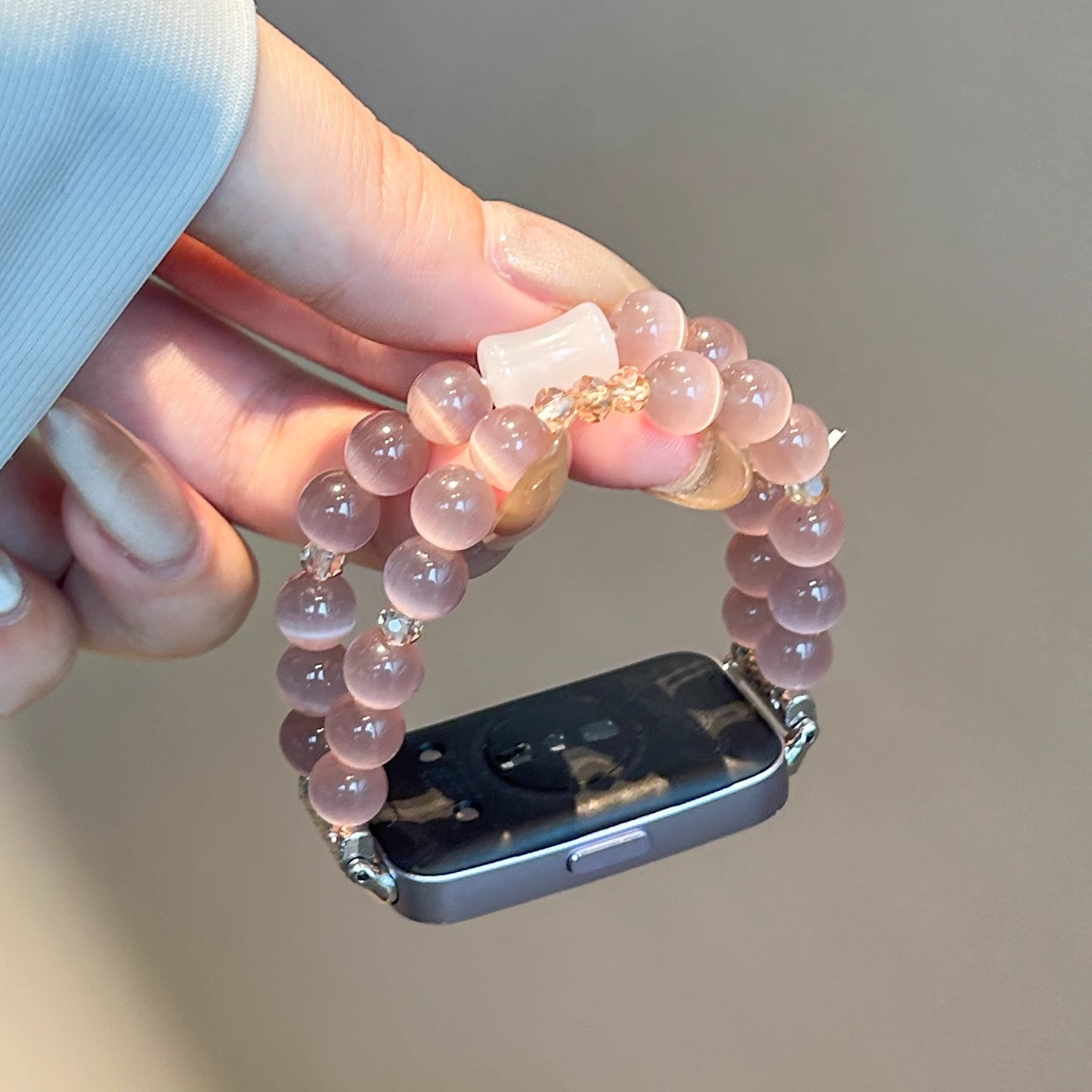 Crystal bracelet suitable for smart Huawei band 11 watch strap 9/8 new beaded Honor 10/9 wristband women's summer