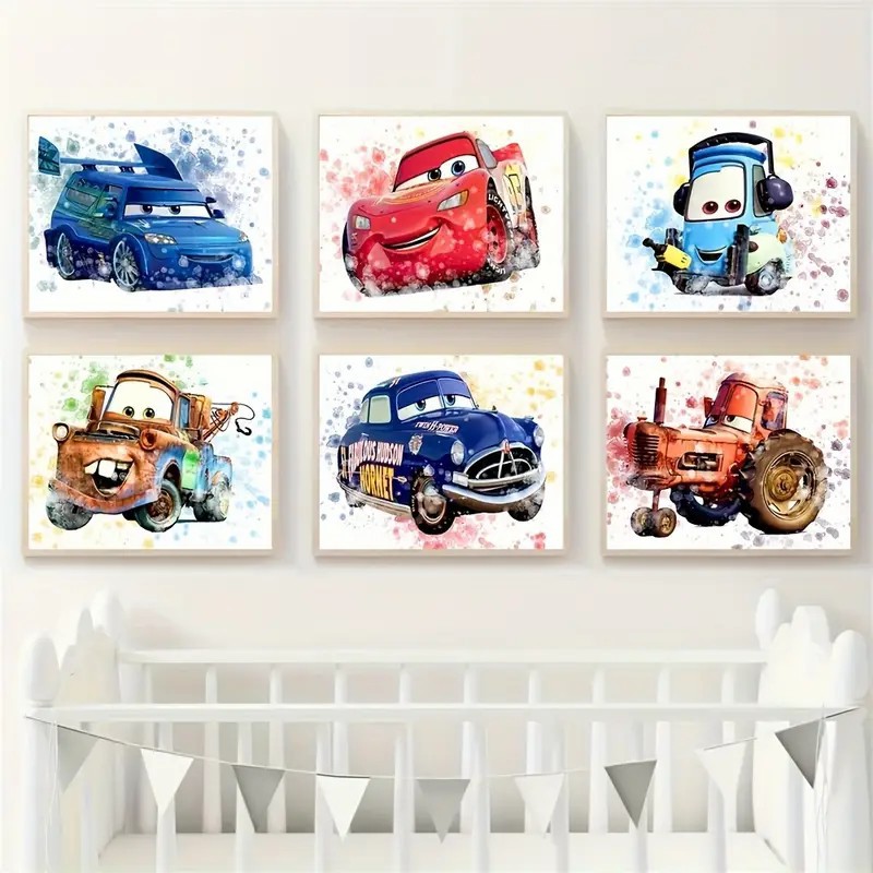 Amazon car cartoon movie poster art poster background wall bedroom living room home decoration art painting