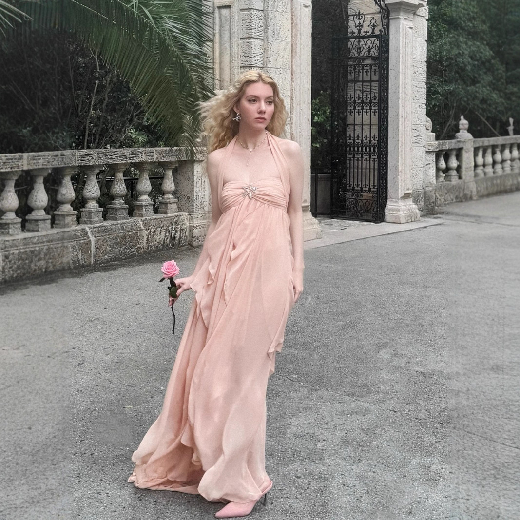 Vacation super fairy irregular long skirt dress female celebrity seaside halter neck tube top backless dress birthday gift dress