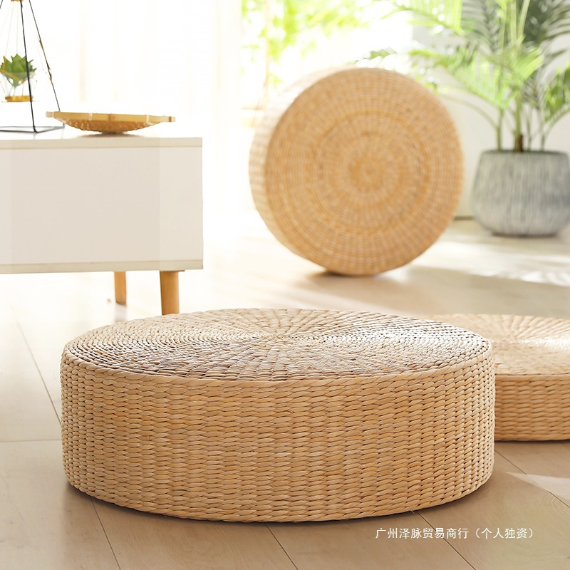 Straw futon tatami cushion floor household Japanese-style thickened meditation cushion bay window round lazy cushion