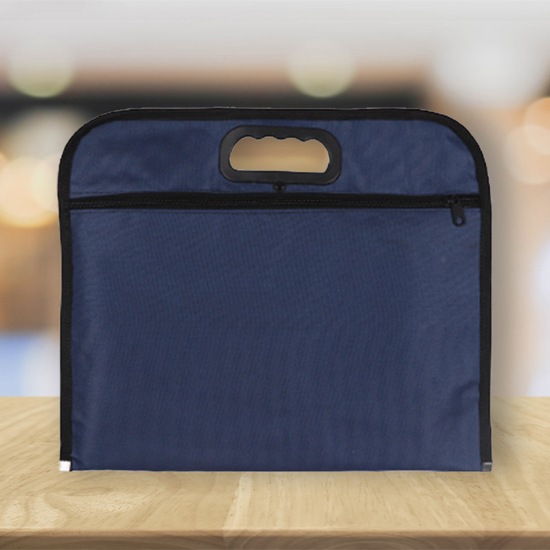 Briefcase men's bag hand-pull document canvas bag printed logo waterproof Oxford cloth document bag business bag lightweight