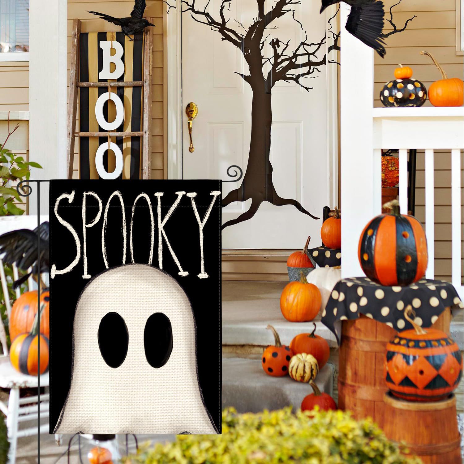 Cross Border Halloween Garden Flag Single Double Sided Ghost Welcome Autumn Yard House Seasonal Holiday Outdoor Decoration