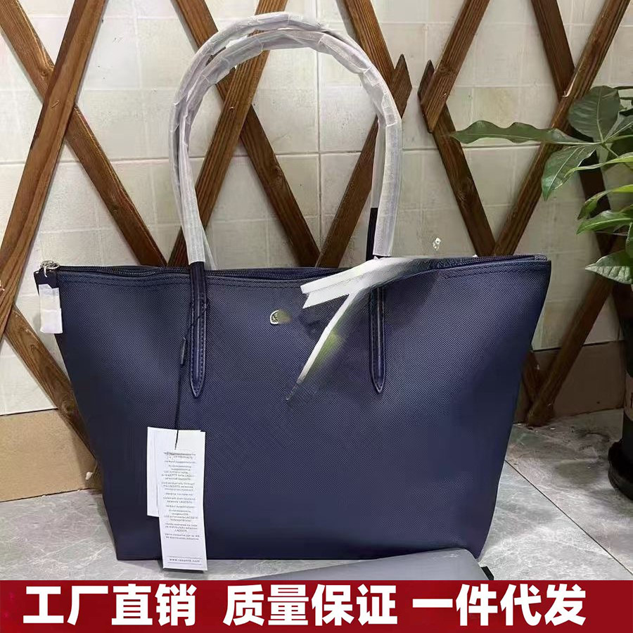New French crocodile women's bag shopping bag large capacity shoulder bag light and simple commuter tote bag handbag