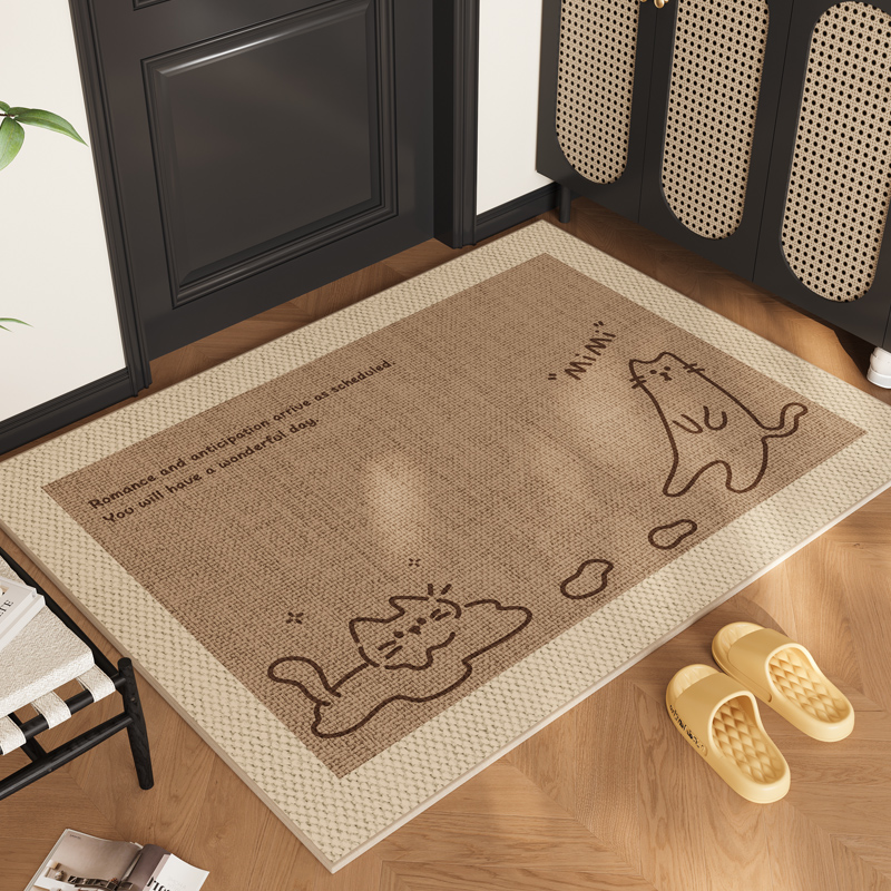 Door entry mat door home entrance floor entry cat loop velvet foot pad door non-slip wash-free carpet
