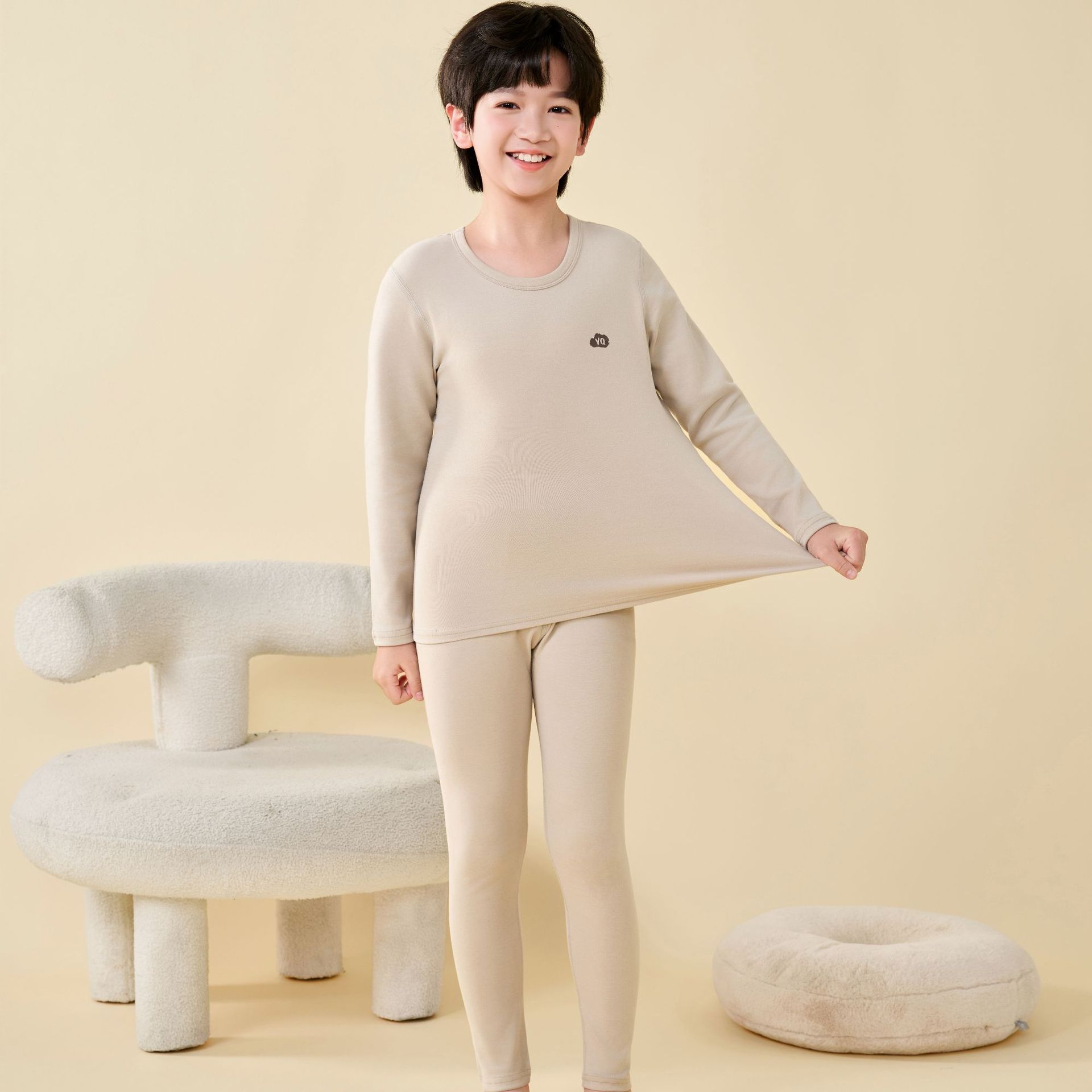 Youth underwear set pure cotton 10A antibacterial children's autumn clothes and long pants for middle-aged girls thin pajamas inner set
