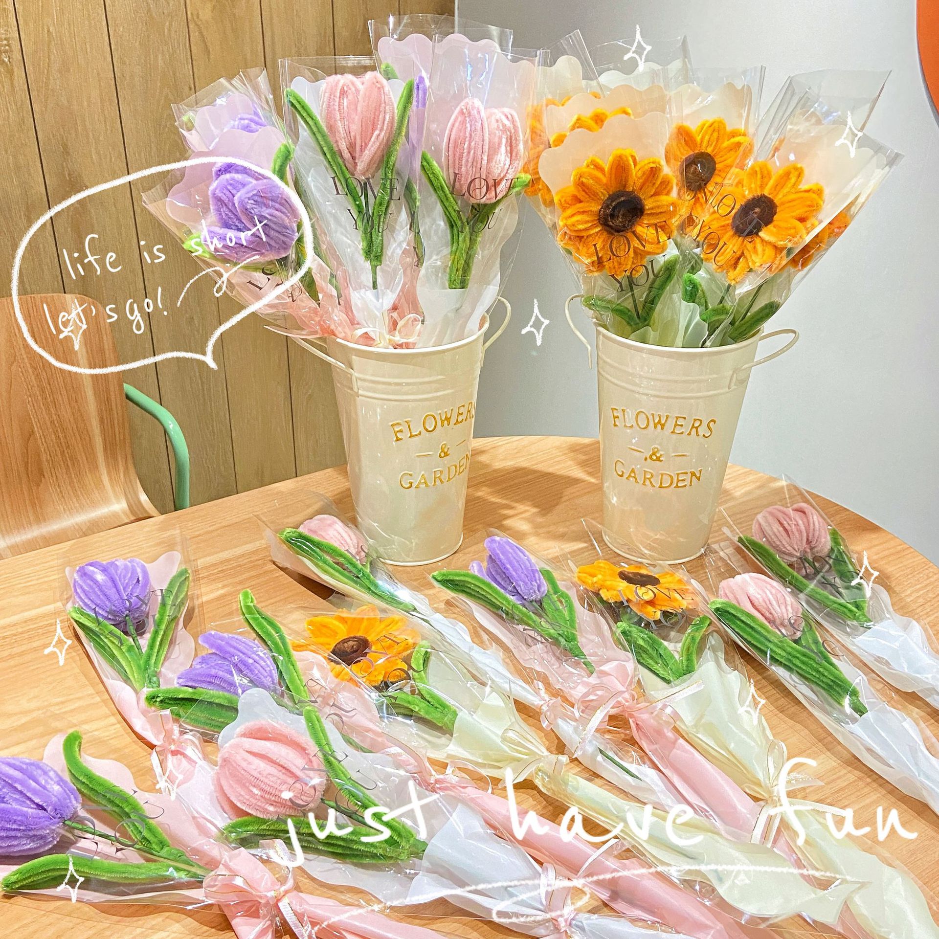 Twisting stick creative bouquet (free bucket for orders over 16 pieces) high-looking holiday gift simulation twisting stick bouquet