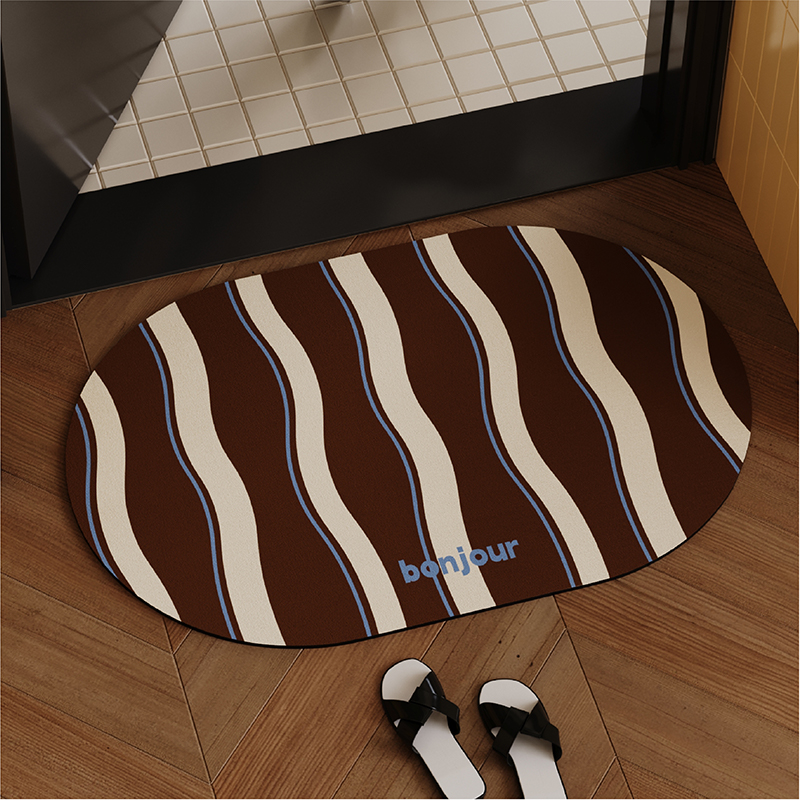 American retro chocolate bathroom floor mat soft diatom mud water-absorbent quick-drying bathroom sink non-slip foot mat