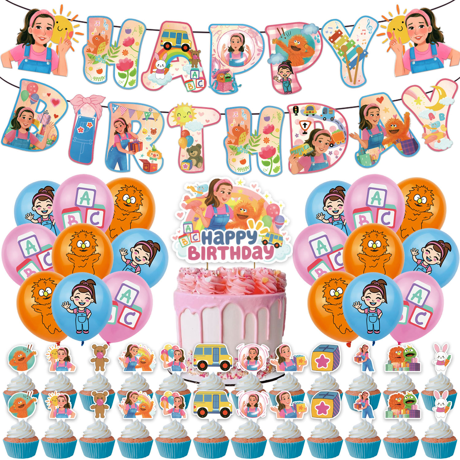 Spot Rachel Teacher's Festival Birthday Scene Layout Party Decoration Supplies Banner Balloon Flag Flag Set