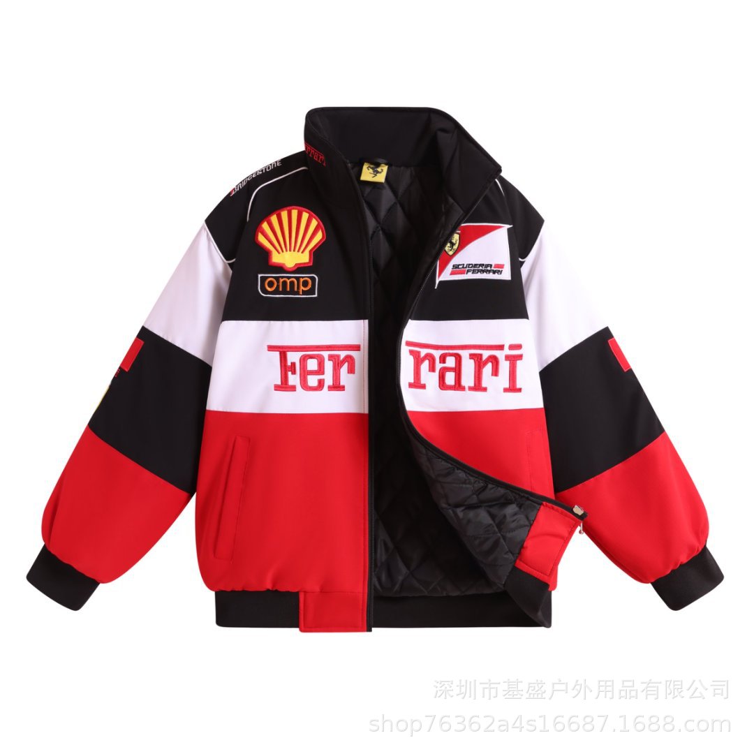 F1 racing suit embroidered jacket cross-border best-selling retro motorcycle riding suit baseball suit plus cotton jacket supports customization