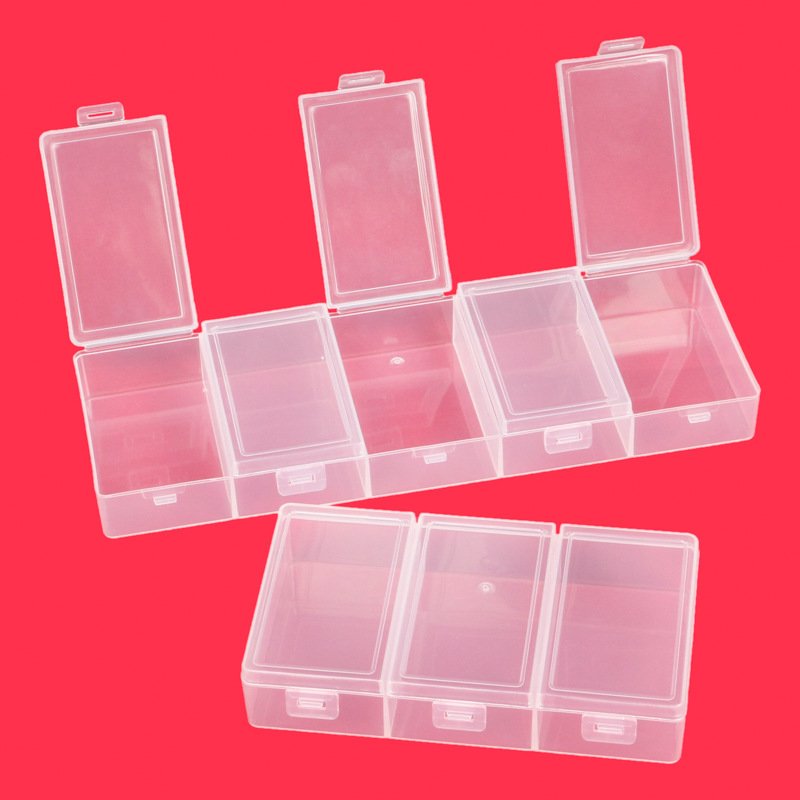 pp plastic 3 grid 5 grid transparent single open lid storage box jewelry hardware tool accessories box electronic components fishing gear box