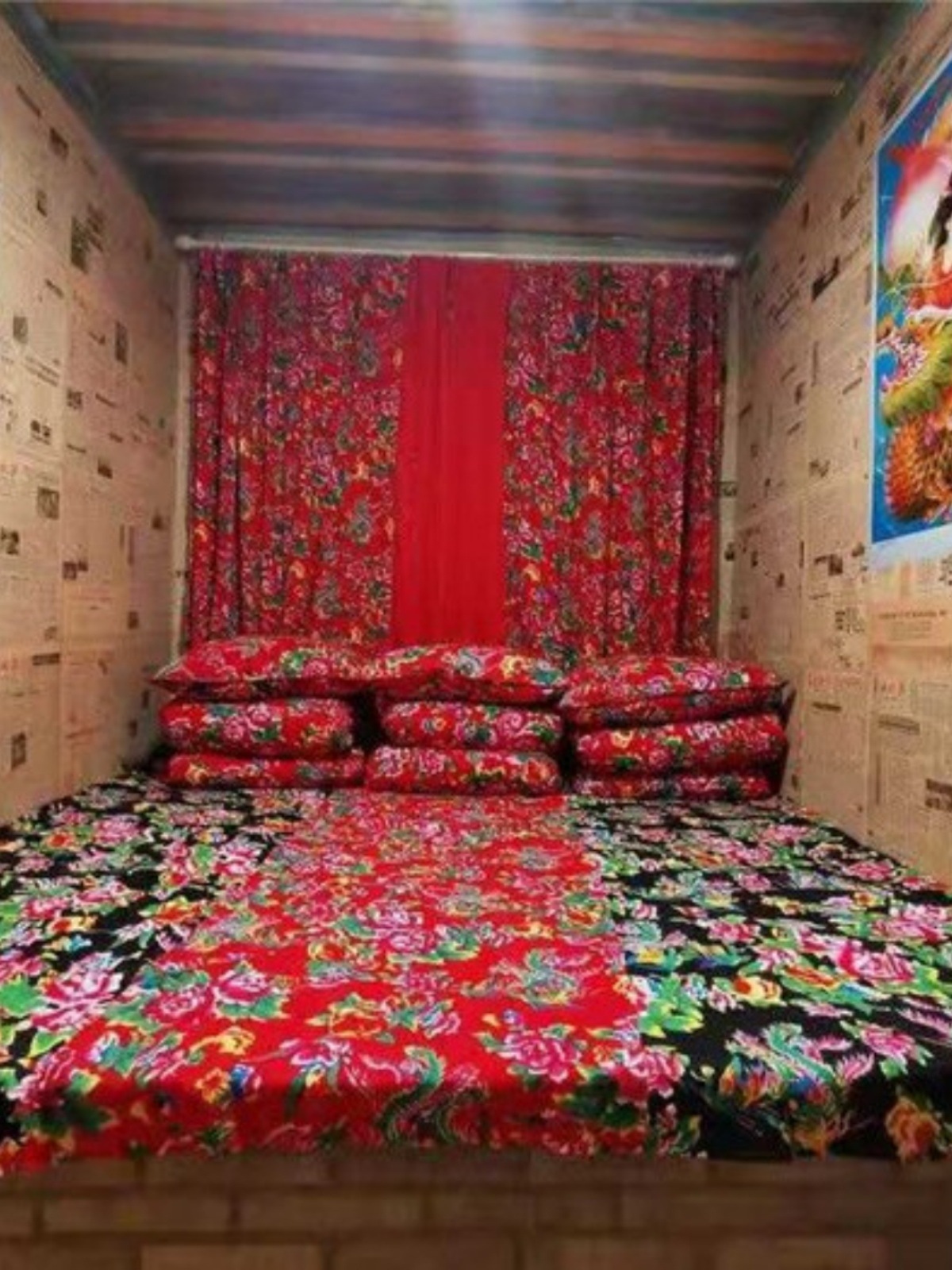 Native Northeastern Dahua Farmhouse B&B Hot Pot Restaurant Curtain Kang Pillow Bedding Cover Sheets Round Square Table Cloth Fabric