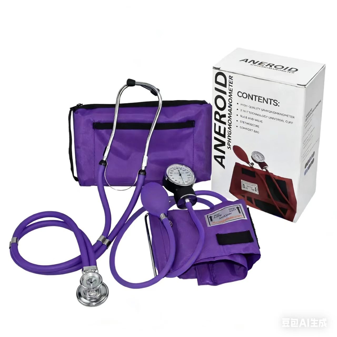English packaging manual blood pressure monitor sphygmomanometer with stethoscope aneroid sphygmomanometer