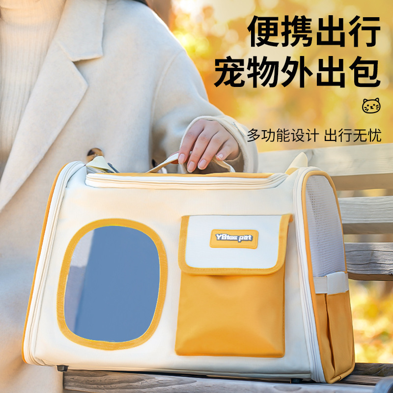 Cat bag, outdoor portable bag, cat cage backpack, space capsule portable pet cat bag, small dog breathable bag