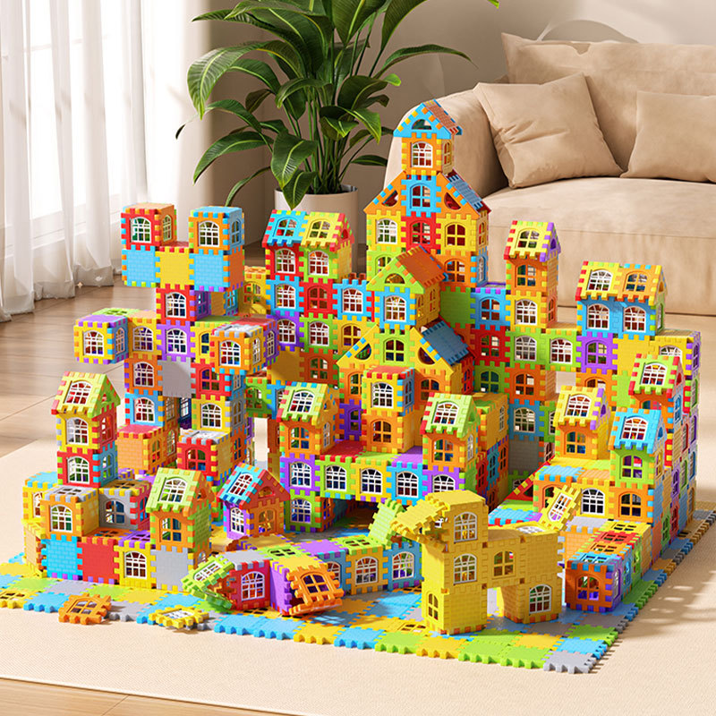 New jigsaw puzzle building house building blocks for children to put together kindergarten toys for boys and girls to play house 3-6 years old