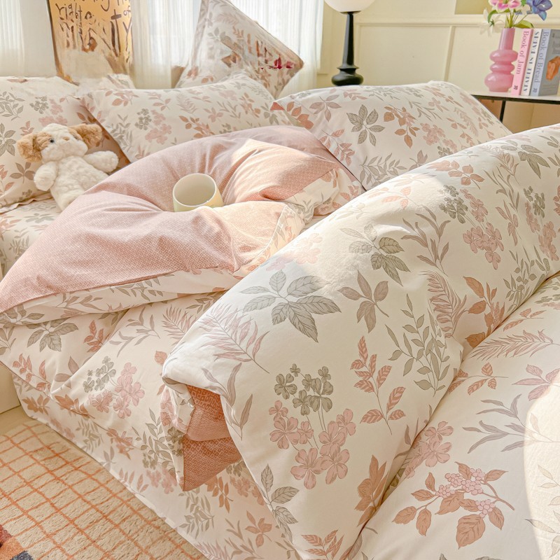 Pure cotton four-piece bed set, pure cotton 2025 new home bed sheet, quilt cover, fitted sheet, four-piece dormitory bedding set, three-piece set