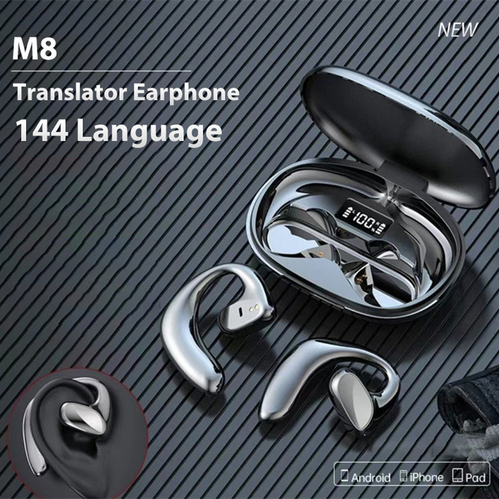 2025 new wireless AI translation smart Bluetooth headset bone conduction open ear hanging sports long-life headset