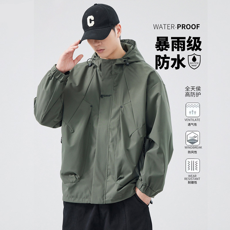 2026 New Jackets for Boys Spring New Loose Trendy Brand Cotton Clothes Casual Hooded Tops Jackets for Men