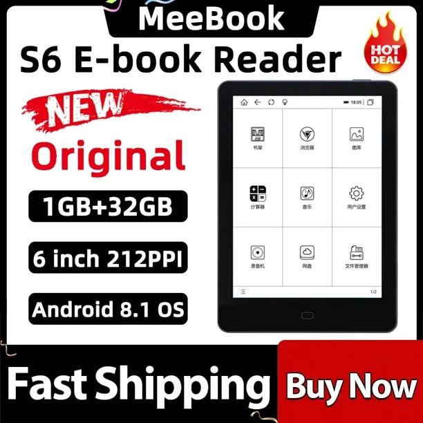 High quality supports fast flash 5GWIFI 6-inch Android 8 e-book S6S HD 212PPI portable and environmentally friendly OT