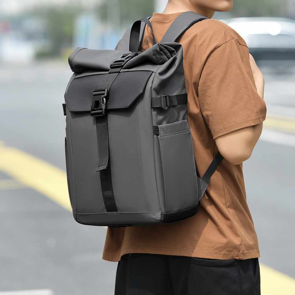 New multifunctional backpack, simple men's business backpack, large capacity computer bag, short trip student school bag