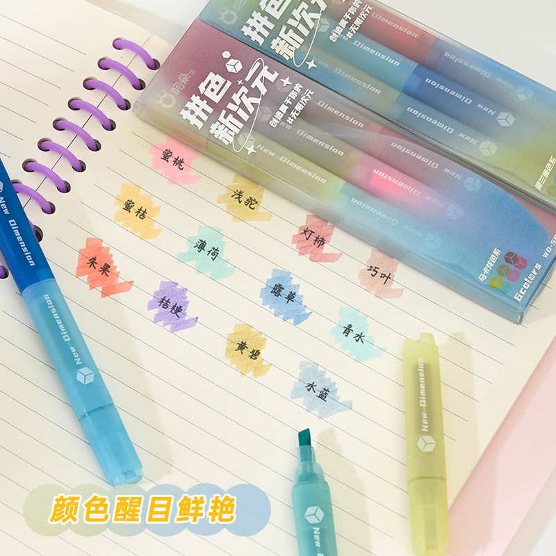Double-headed spliced ​​highlighter pen for students to use for Year of the Horse Marker Colored Marking Pen Double-headed Colorful New Year Marker Pen