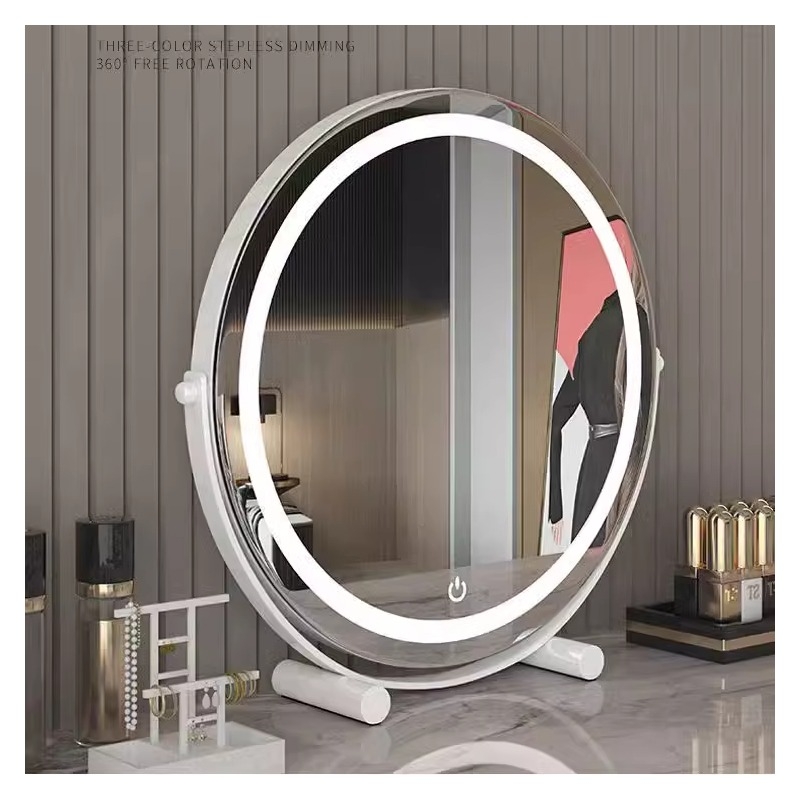 Light luxury mirror makeup mirror desktop with light home smart led light beauty mirror dormitory desktop dresser high
