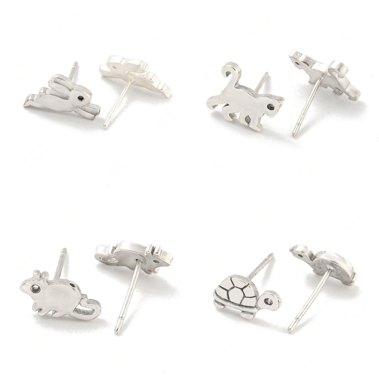 Cross-border Korean version of copper-plated silver-plated personalized zircon, feminine and versatile earrings, earrings, jewelry and accessories