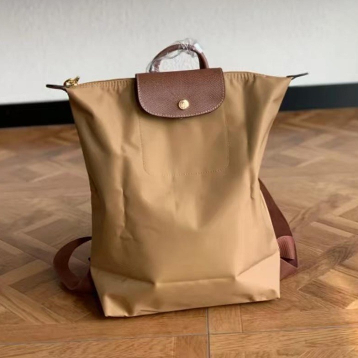 French New Longxiang Large Backpack Versatile Dumpling Backpack Folding Bag Large Capacity Commuting Travel Backpack