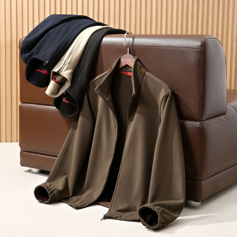 Italian high luxury sheepskin sheepskin splicing autumn and winter men's high-end old money style jacket new jacket