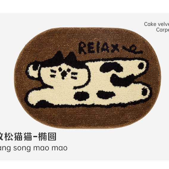 Cartoon animal imitation cashmere floor mats bathroom bathroom door absorbent quick-drying foot mats entry door mats stain-resistant and wear-resistant