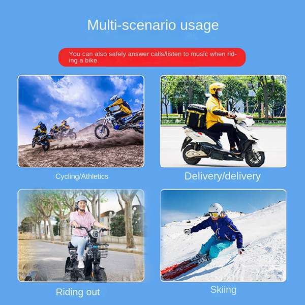 1 set Color: Black Material: ABS Helmet Headphones Motorcycle Bluetooth Headphones Waterproof High Power Standalone