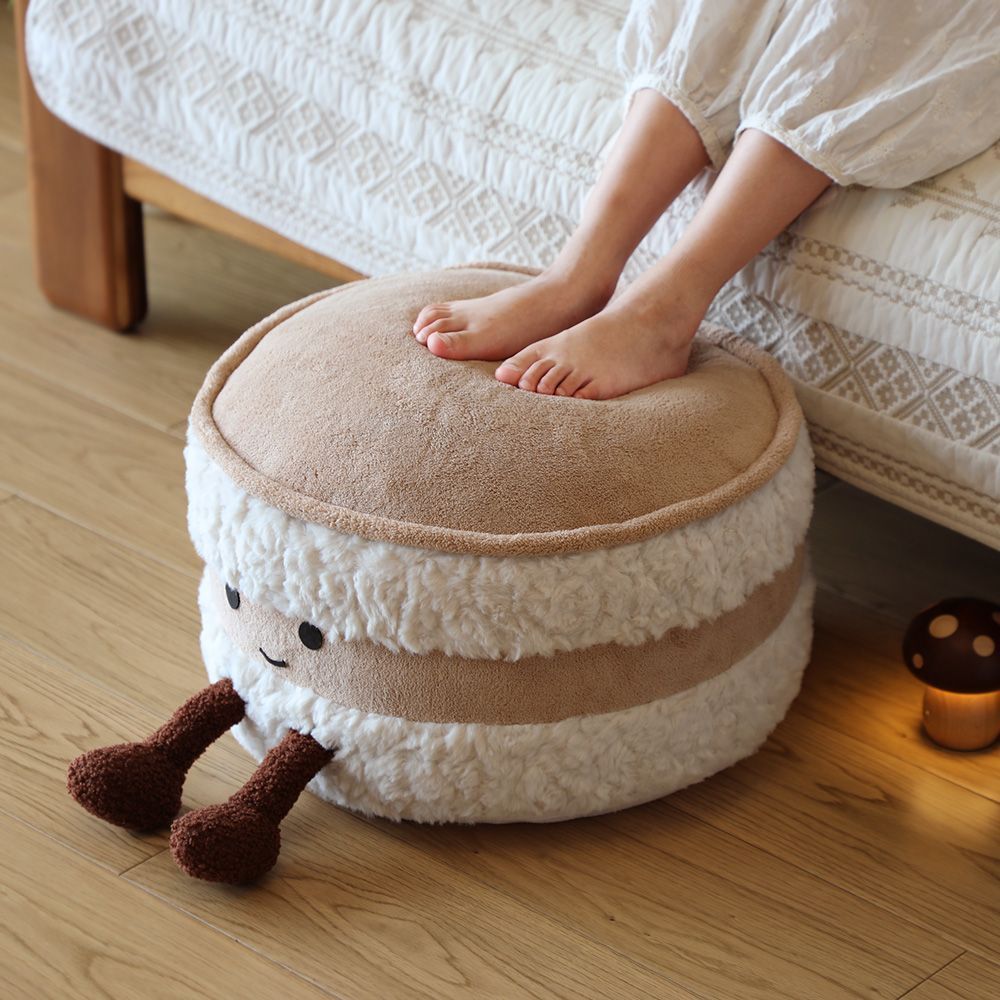 Tatami futon living room removable ins washable footstool for shoe stool cute bread pouf B&B decorative stool