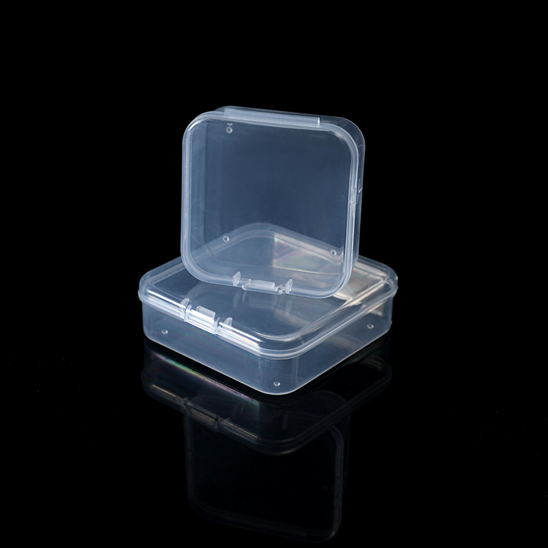 5.5 square high transparent plastic storage box jewelry beading accessories fishing gear earplug storage small square box manufacturer 5