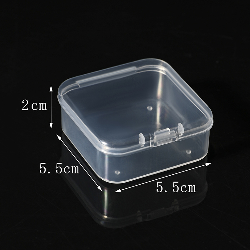 5.5 square high transparent plastic storage box jewelry beading accessories fishing gear earplug storage small square box manufacturer