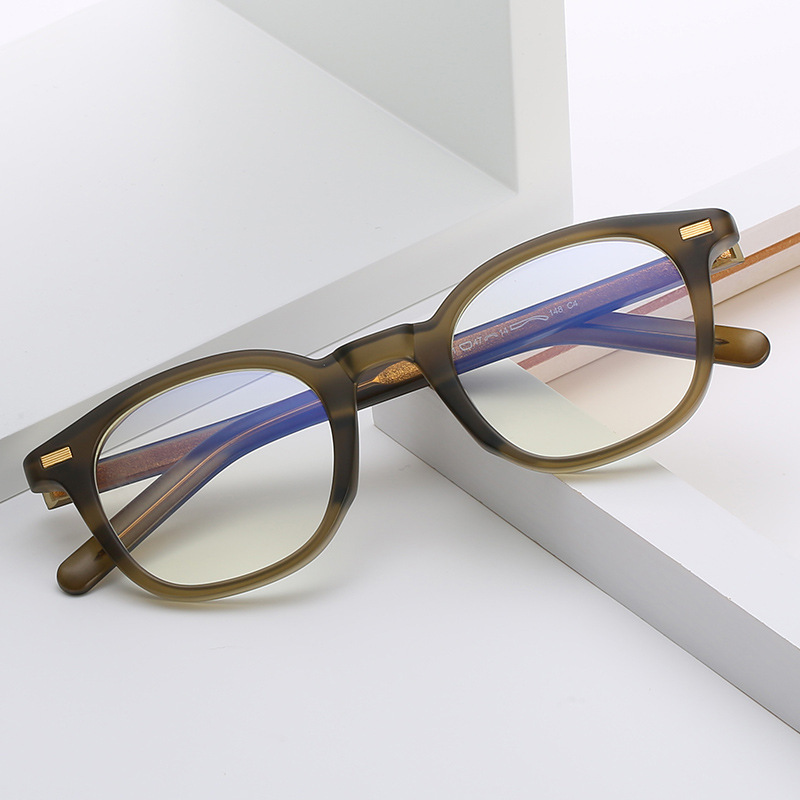 TR90 round frame anti-blue light glasses frame new fashion square frame flat mirror literary retro frame full frame frame