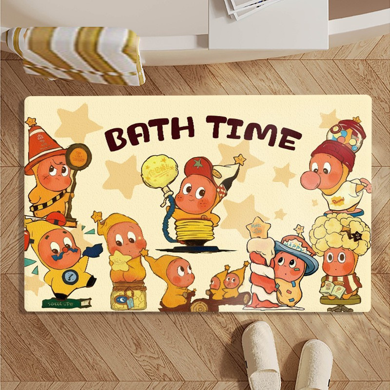 Cartoon star person bathroom floor mat diatom mud floor mat toilet door non-slip mat anti-dirty absorbent foot mat