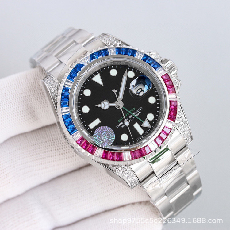 Yacht watch business luxury stainless steel watch fully automatic men's luminous waterproof watch high quality mechanical tape