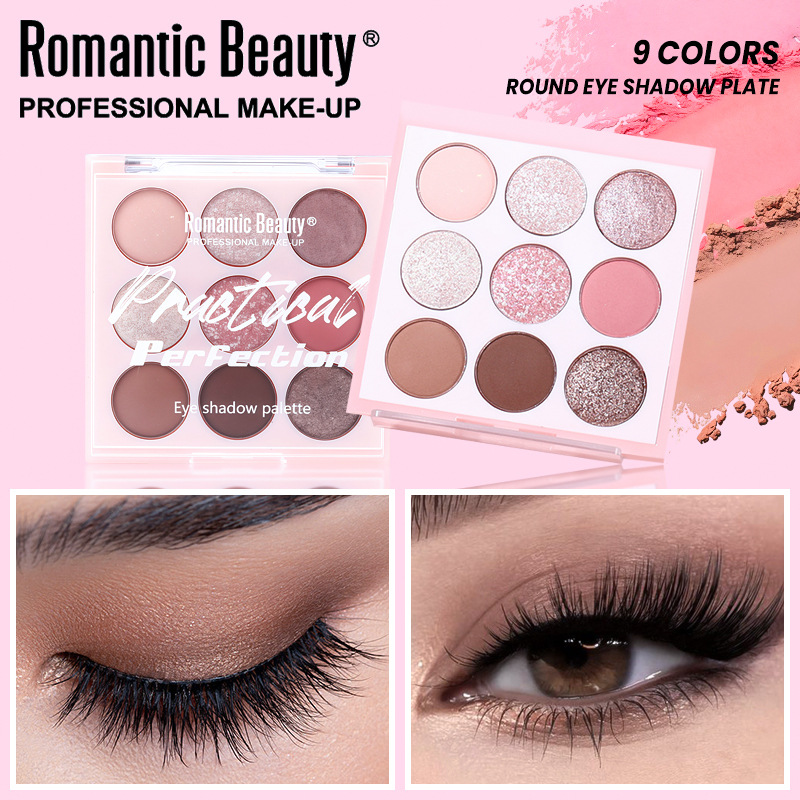 Cross-border ice cream nine-color eye shadow palette matte pearlescent multi-purpose eye makeup palette glitter pink beauty makeup and personal care
